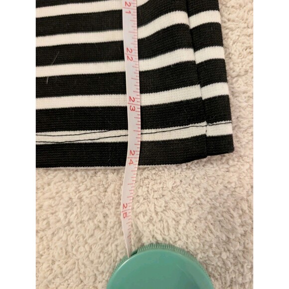 SO RAD Black and White Striped Asymmetrical Hem Long Sleeved Dress Ladies MEDIUM - Picture 6 of 9